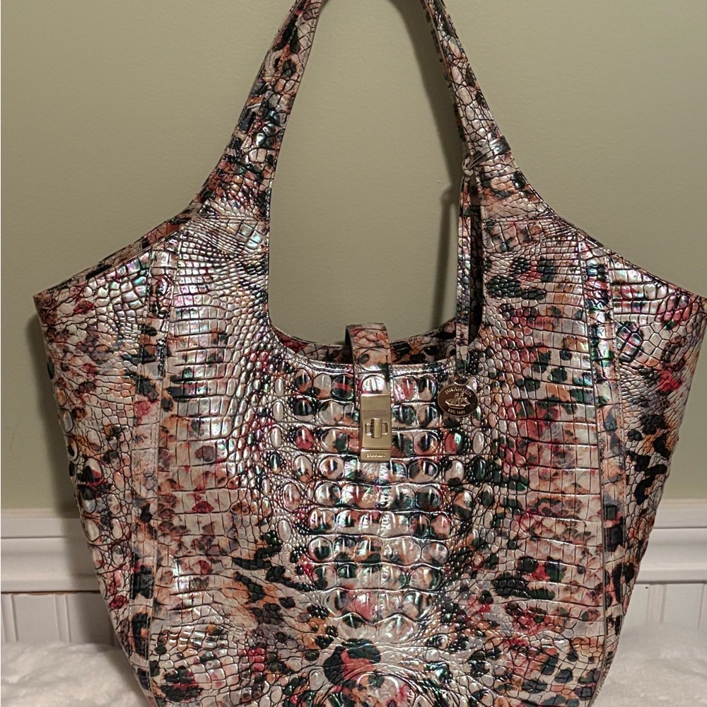 Brahmin Leopard Carla Tote Bag